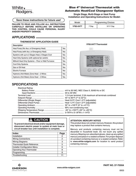 White Rodgers 1F85-0422 Thermostat User Manual.php